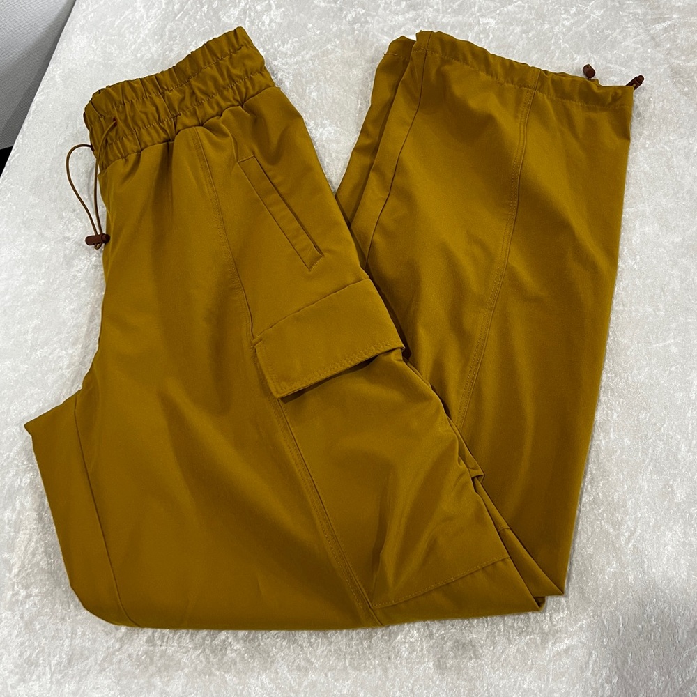Fabletics Mustard Cargo Track Pants